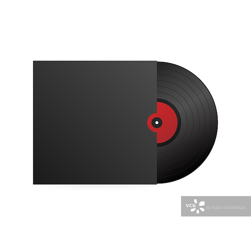 逼真黑胶唱片封面设计模型图片素材