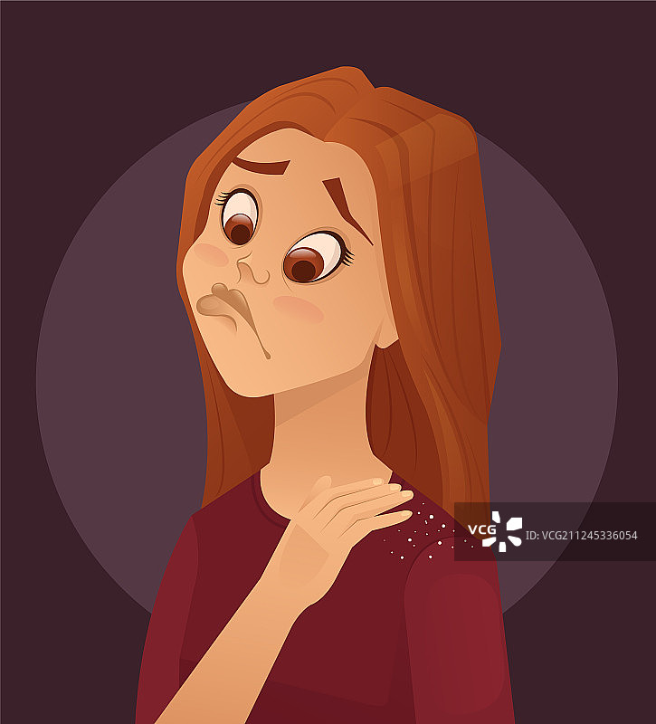 少女抖落头皮屑图片素材