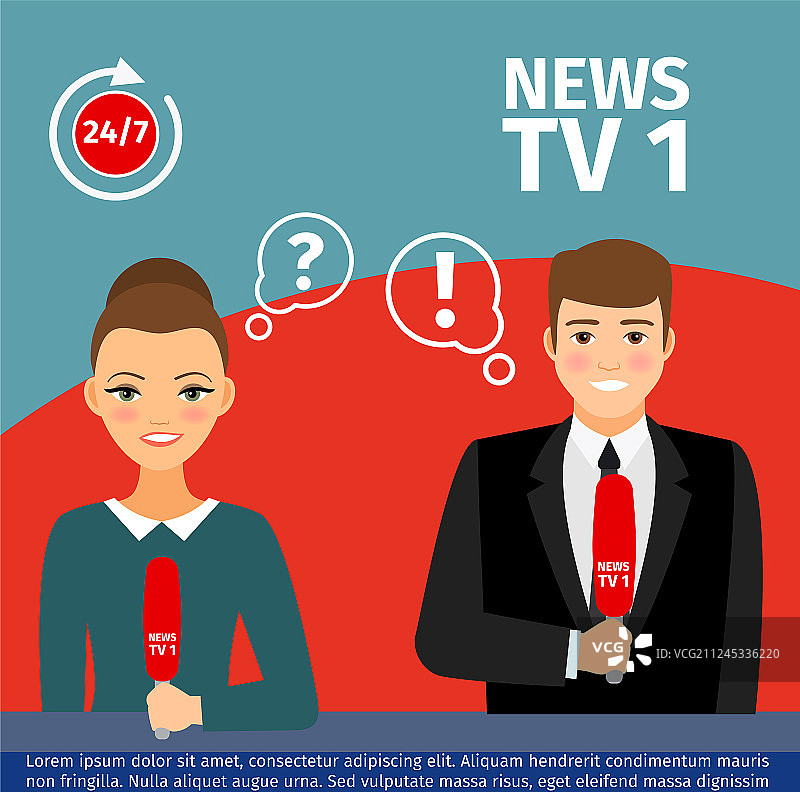 男女新闻主播图片素材