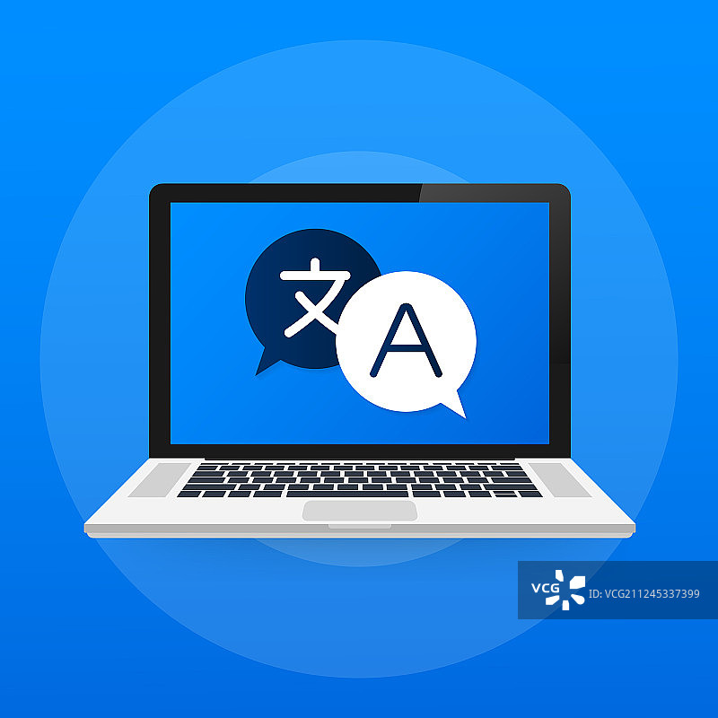 在线翻译概念2.5D智能手机图片素材