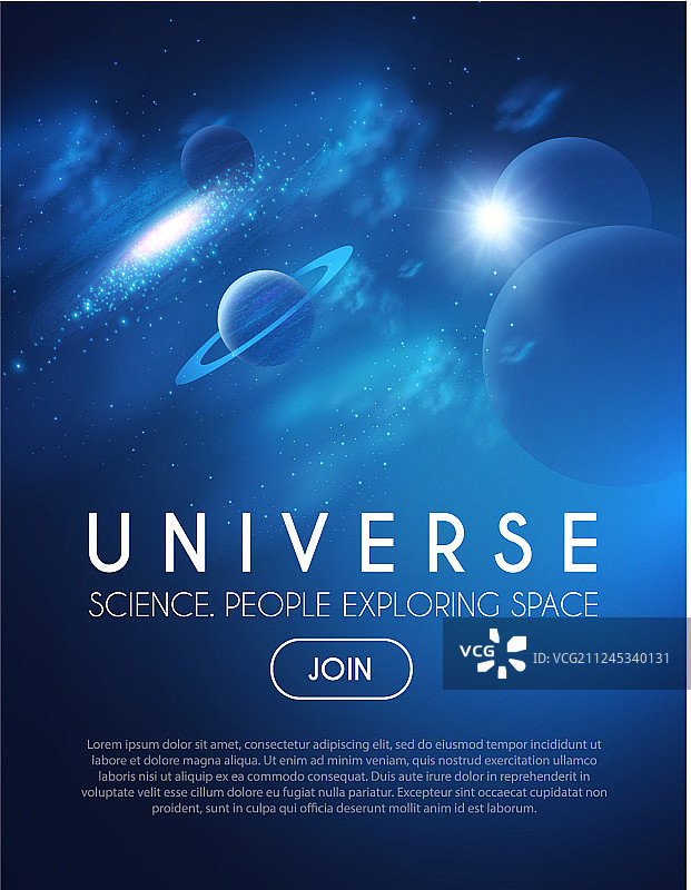 宇宙中的行星、星云和星系图片素材