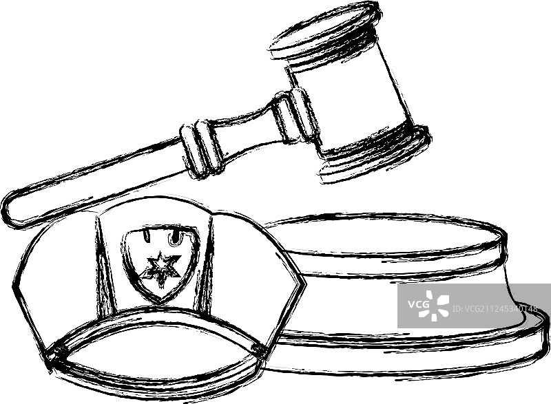 带警帽的公正之槌图片素材