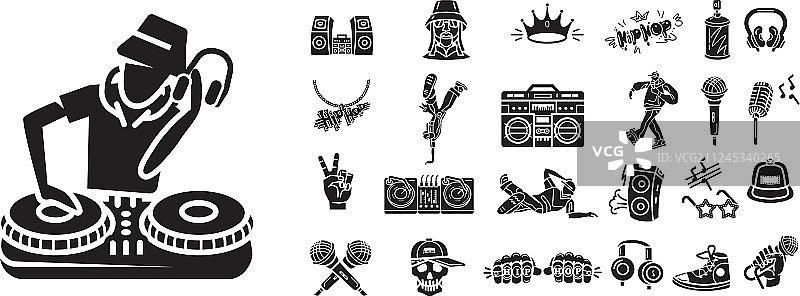 街舞图标简约风格图片素材