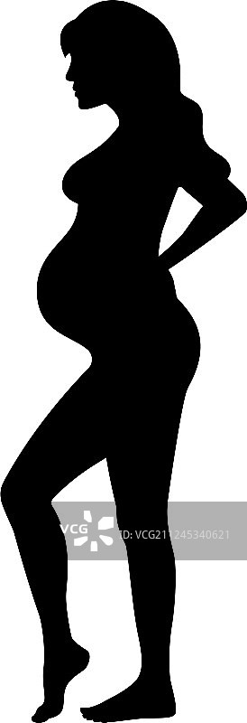 怀孕女孩黑色剪影图片素材