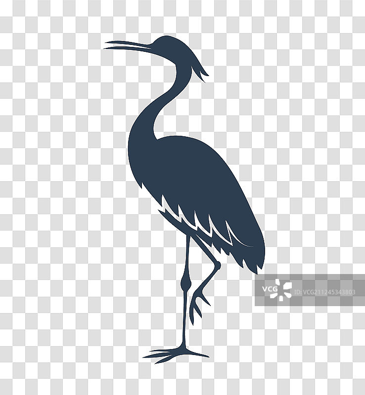 苍鹭鹳鸟黑色剪影图片素材