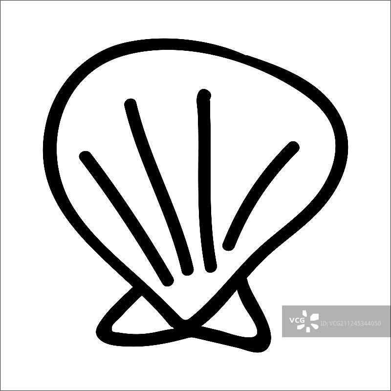 可爱的单色蛤壳卡通图片素材