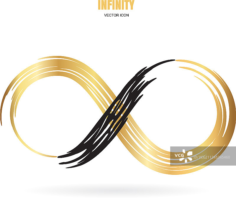 黑色笔触绘制的无限永恒符号图片素材