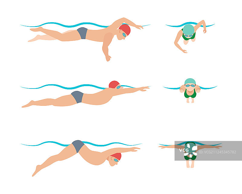 游泳方式示意图图片素材