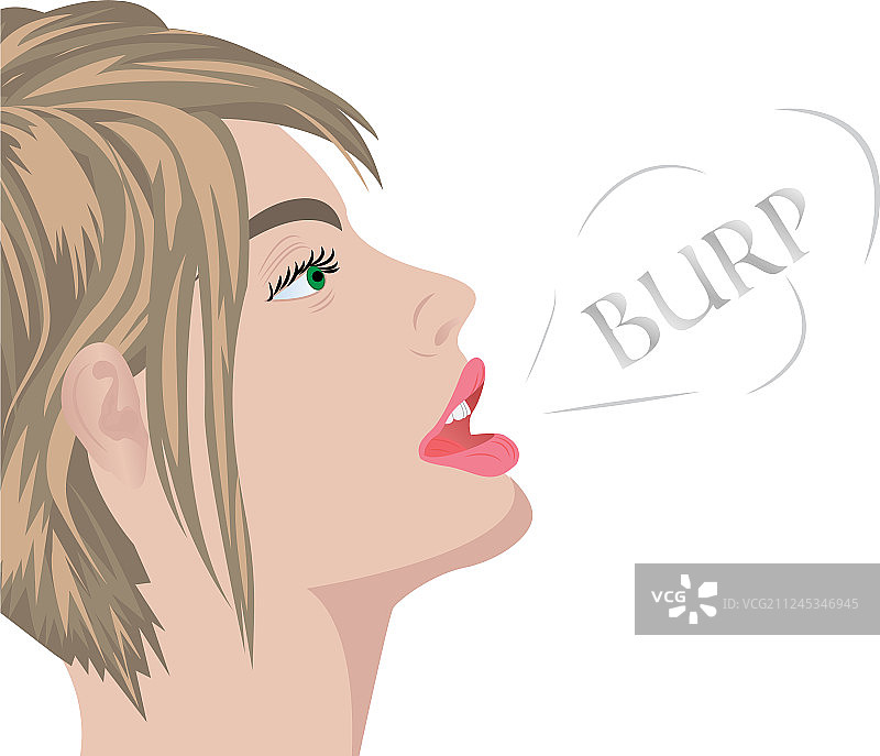 一个漂亮女孩打嗝图片素材