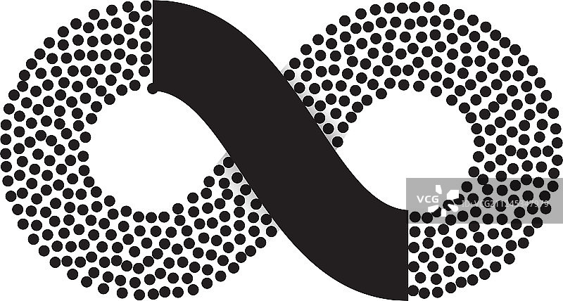 黑色笔触绘制的无限永恒符号图片素材