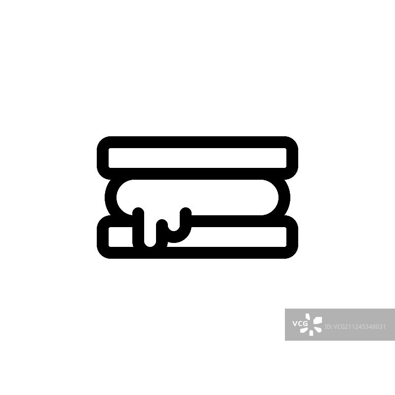 冰淇淋三明治甜品线性风格图标图片素材