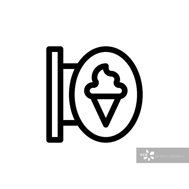冰淇淋店标志线性风格图标图片素材