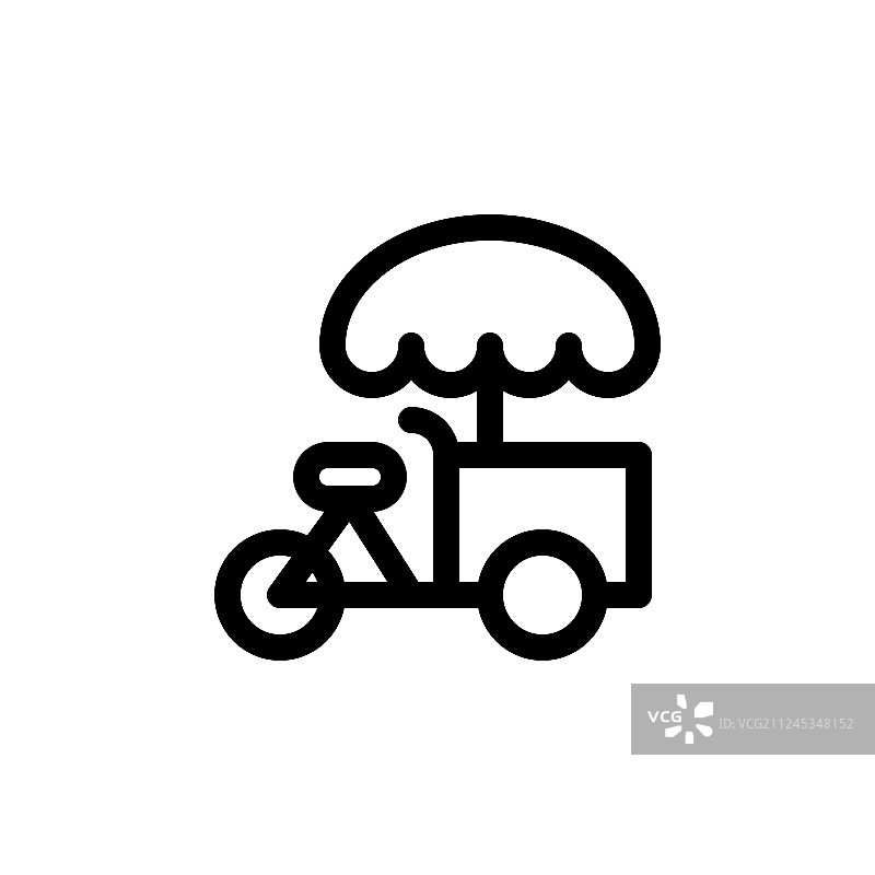 冰淇淋自行车线条风格图标图片素材
