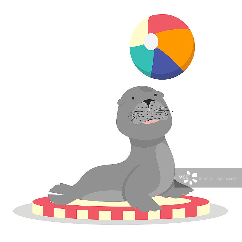 卡通马戏团海狮图片素材