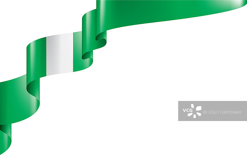 白色背景上的尼日利亚旗帜图片素材