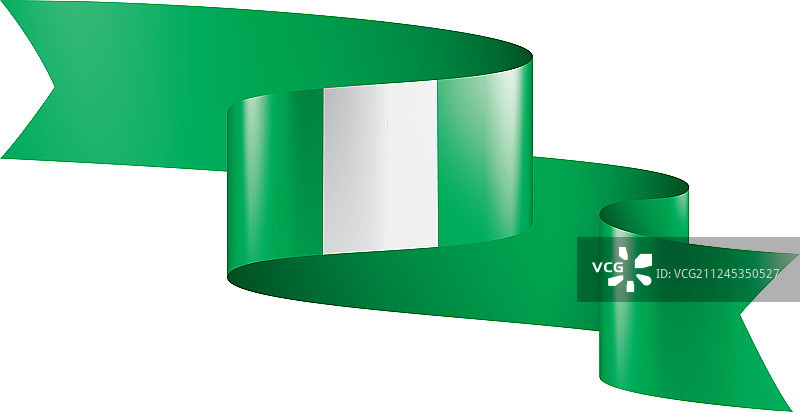 白色背景上的尼日利亚旗帜图片素材