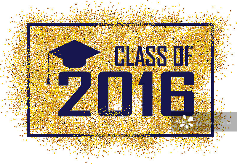 2016年毕业班的金色闪光图片素材