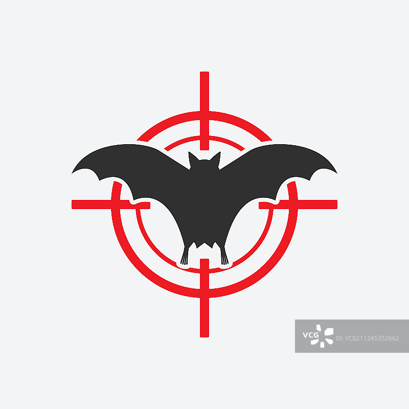 飞行蝙蝠红色靶标害虫防治图标图片素材