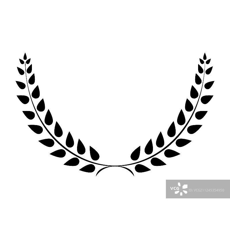 黑色月桂花环标志203图片素材