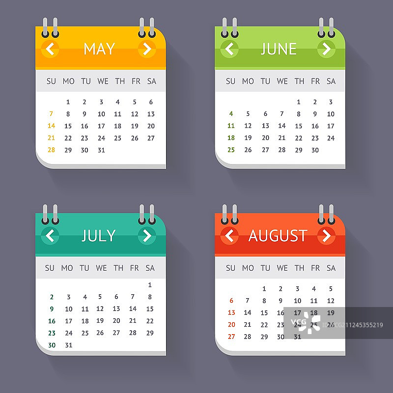 日历季度月份设置图片素材