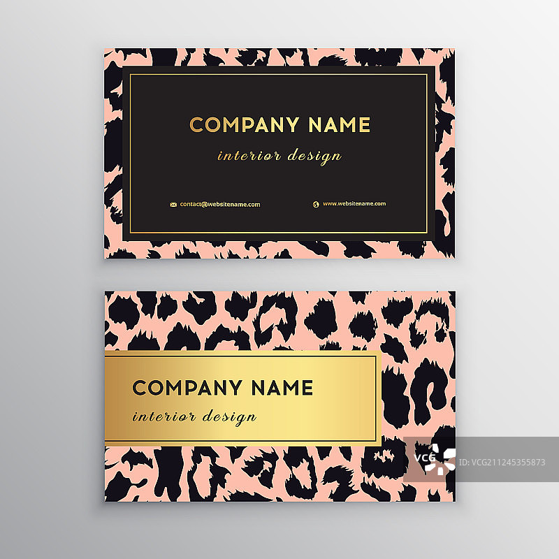 时尚豹纹名片图片素材