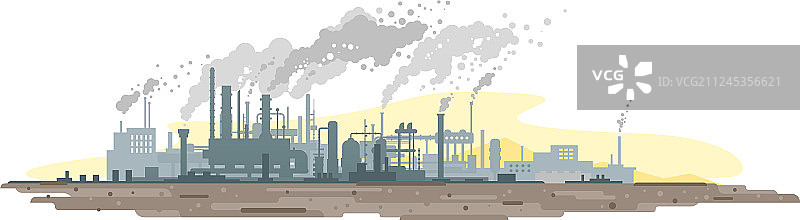 工业工厂造成的空气污染图片素材