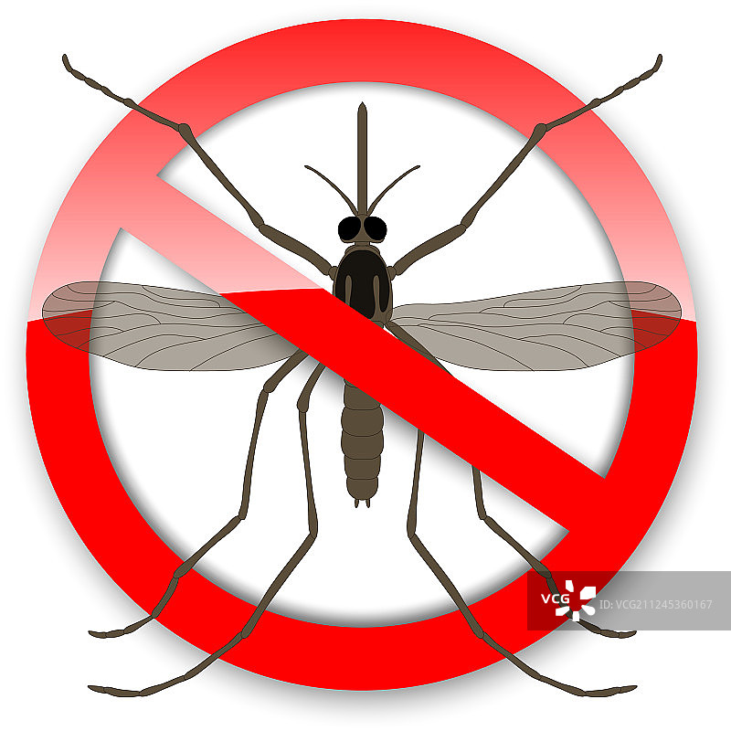 白色背景上的蚊子扁平图标图片素材