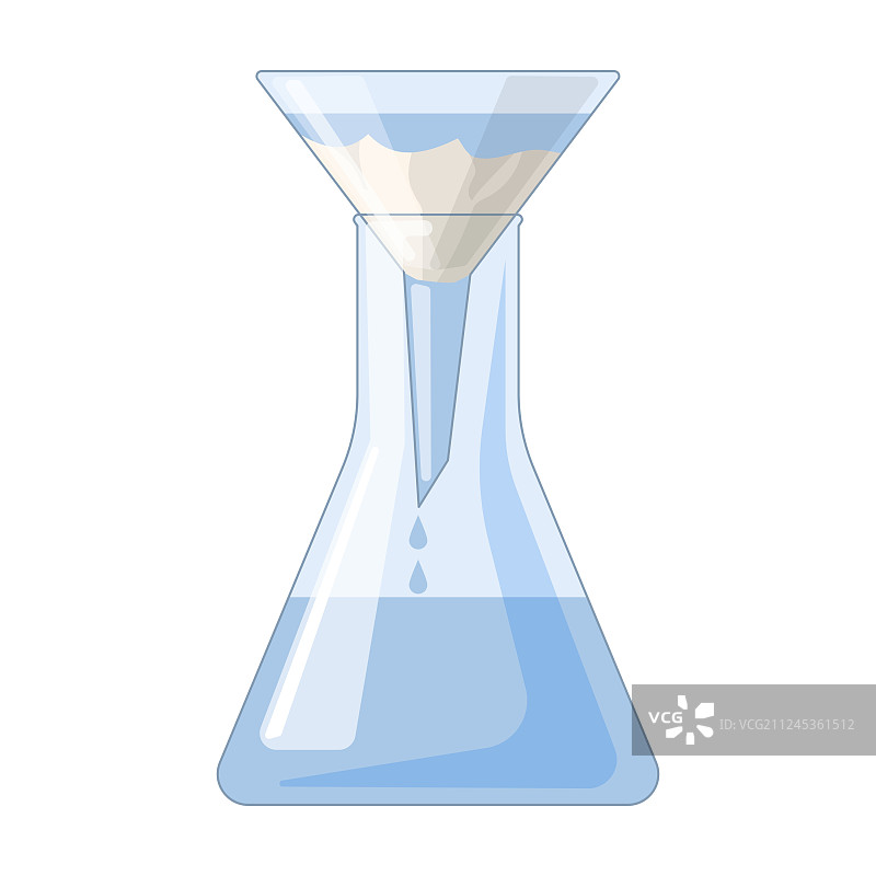 锥形瓶中水溶液的过滤图片素材
