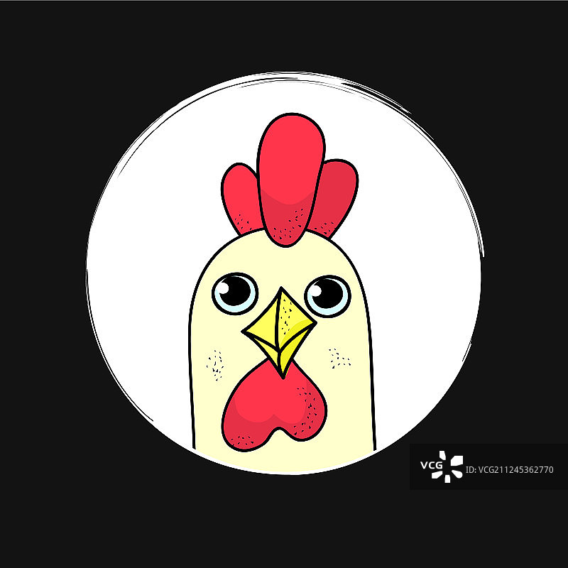 可爱的卡通公鸡标志图片素材