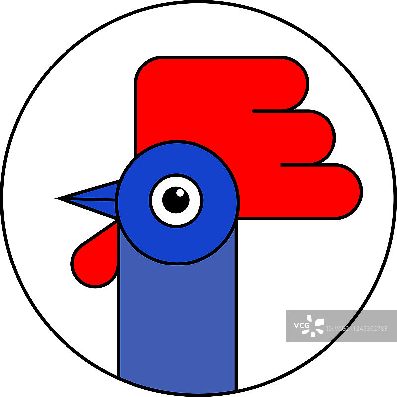 可爱的卡通公鸡标志图片素材