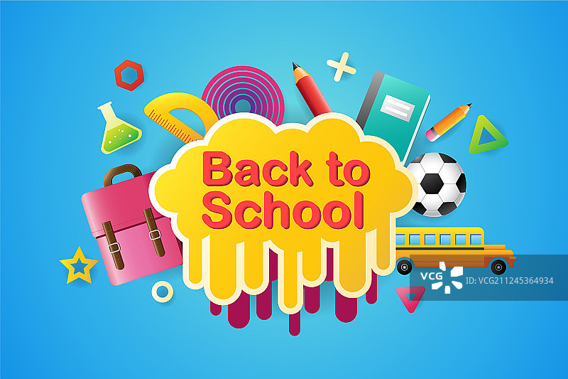 返校季促销banner海报3D设计图片素材