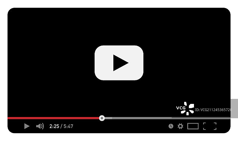 黑白网页视频播放器模板图片素材