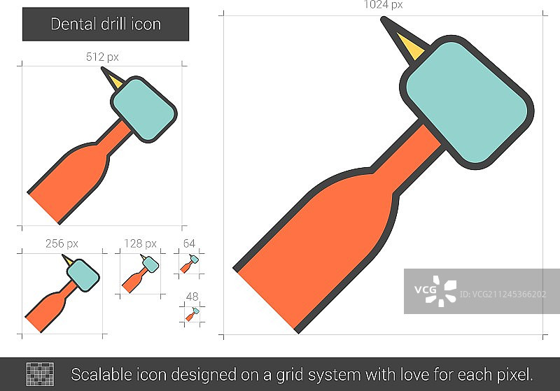 牙科钻头线条图标图片素材