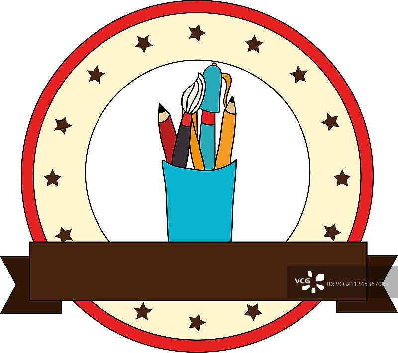 星星元素艺术圆形边框图片素材