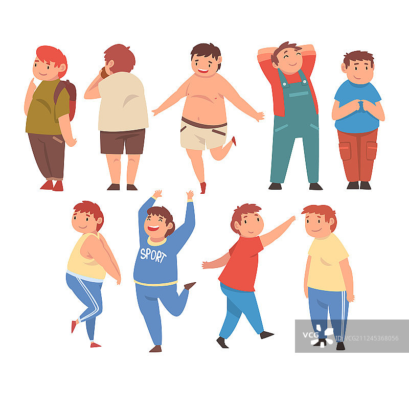 快乐的超重胖男孩图片素材