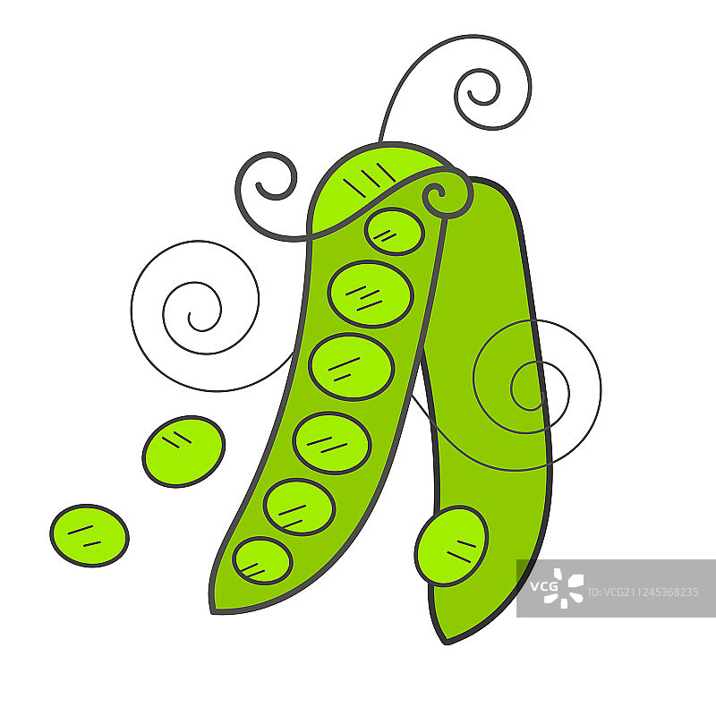 卡通豌豆荚图标图片素材