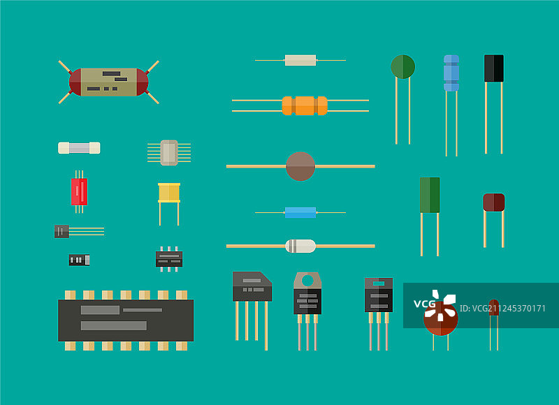 电子元件电路套件图片素材