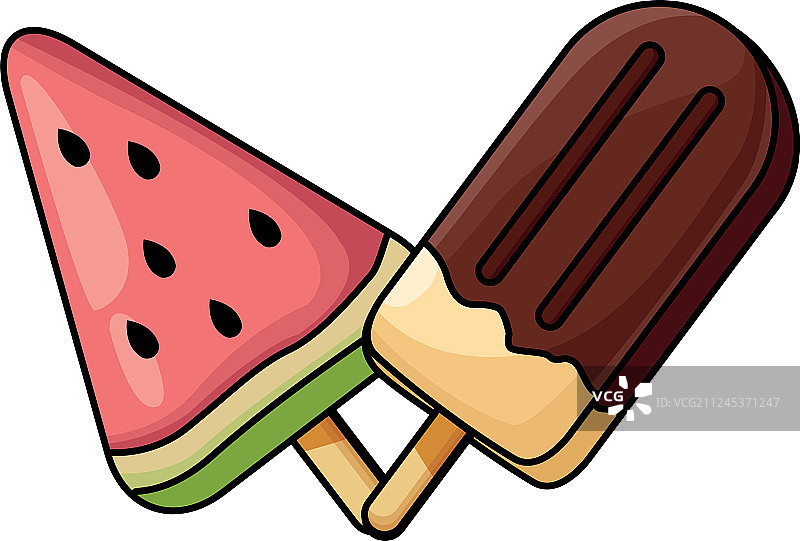 美味冰棒图标卡通图片素材