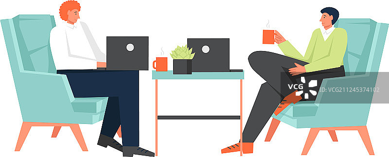 扁平风格的联合办公中心设计图片素材