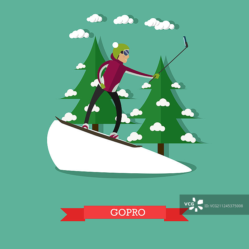 扁平风格的Gopro运动相机图片素材