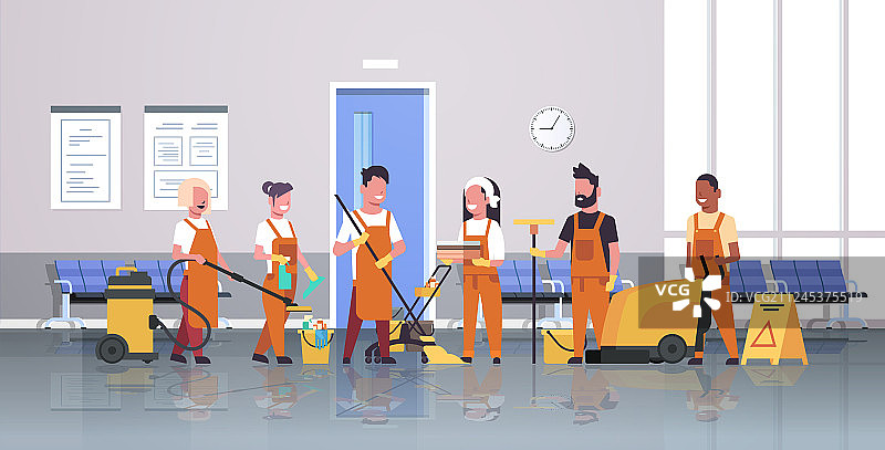 清洁服务团队概念男女图片素材