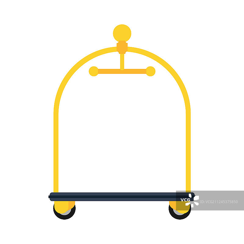 酒店行李车金色图标图片素材