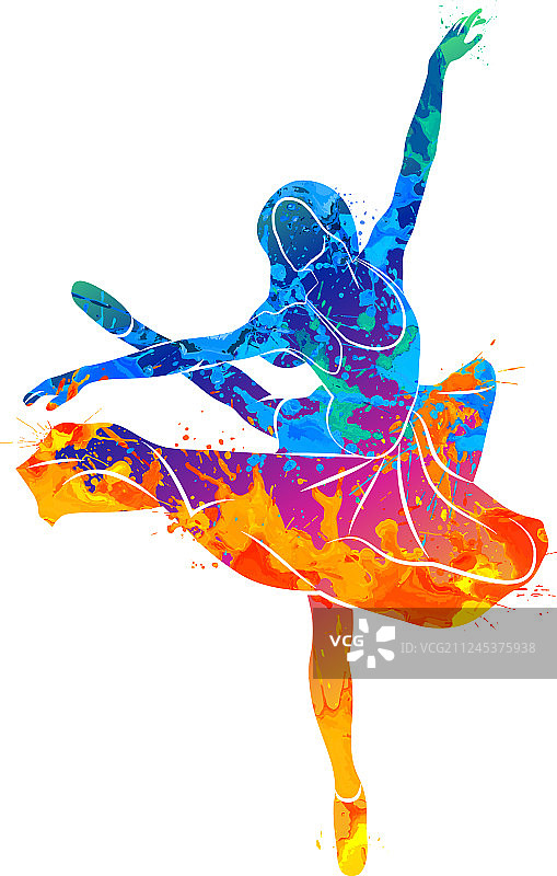 色彩鲜艳的跳舞女孩图片素材
