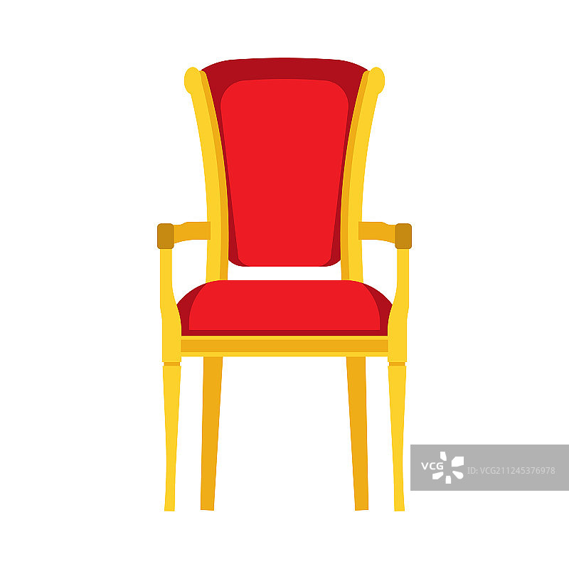 红色经典椅子正面图家居图标图片素材