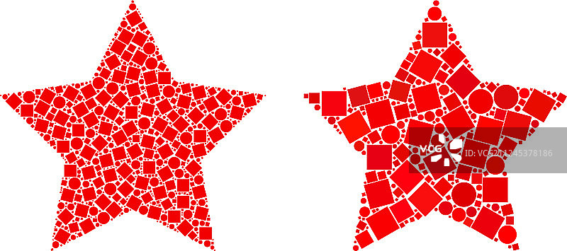 红色星星图标拼贴图片素材