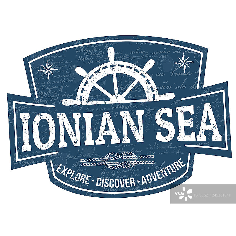 爱奥尼亚海标志或印章图片素材