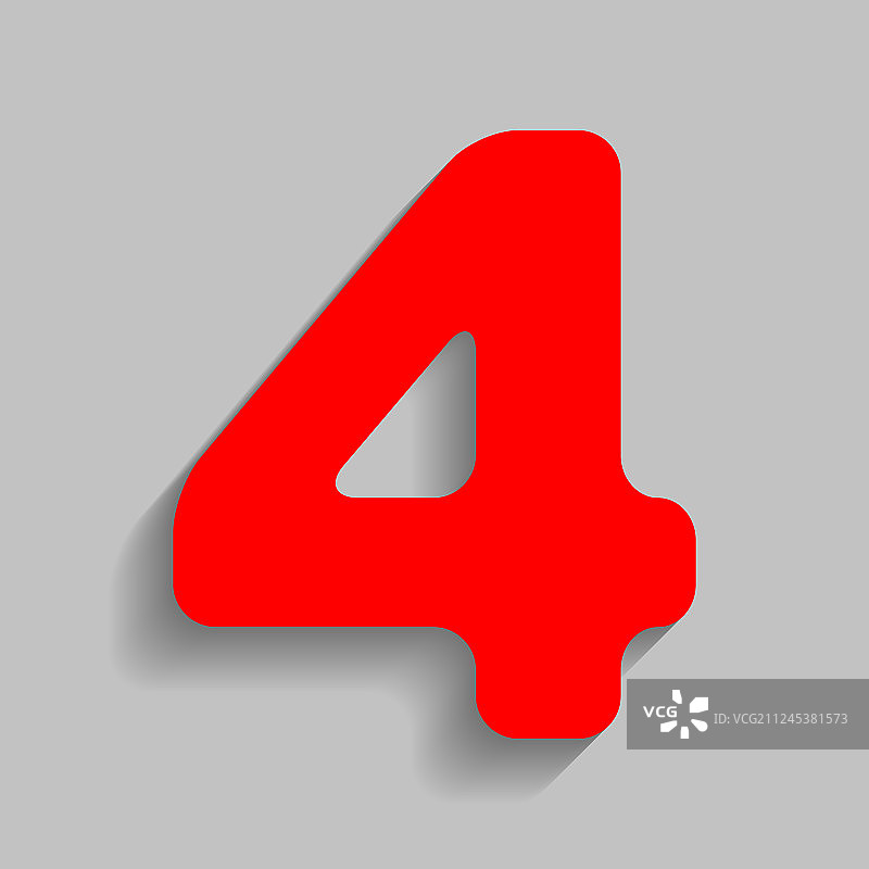红色数字4标志设计模板元素图片素材