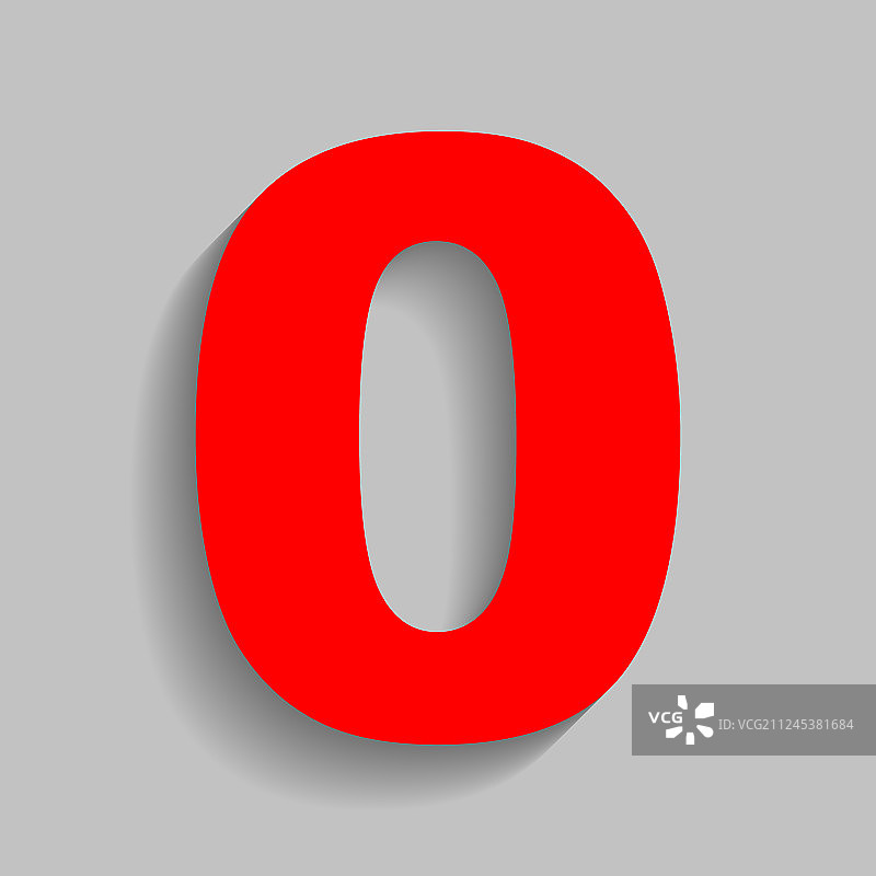 数字0 红色标志设计模板图片素材