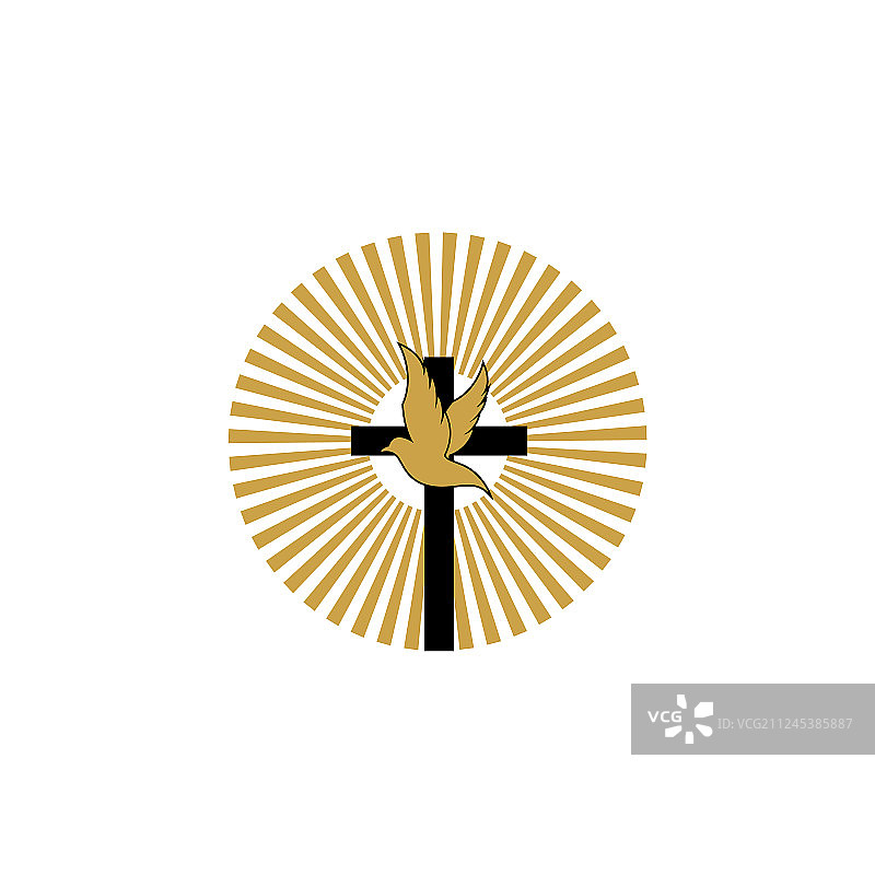 与鸽子的十字架图片素材