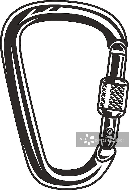 单色金属登山扣概念图片素材